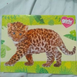 Girls' World Small Cheetah Cub/Snowy Cat Poster